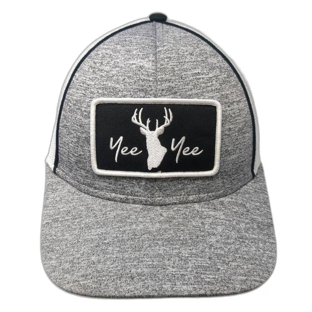Yee Yee Trucker Hat Gray One Size Deer Graphic Patch Snapback Mesh Buck Hunting